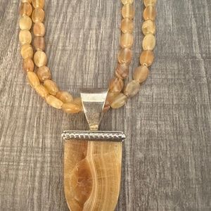Jay King Carnelian Agate Beaded Necklace with Gorgeous Pendant Enhancer